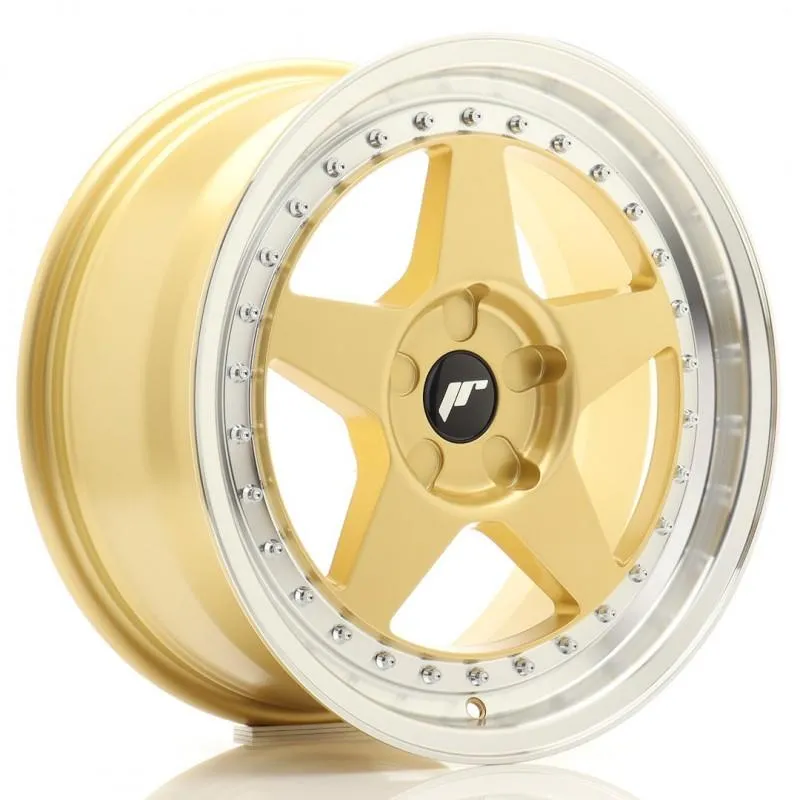 LLANTA JR Wheels JR6 17x8 ET20-35 5H BLANK Gold w/ Machined Lip