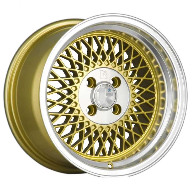 LLANTA Klutch Wheels Klutch SL1 16x8 ET15 4x100 Gold w/ Machined Lip